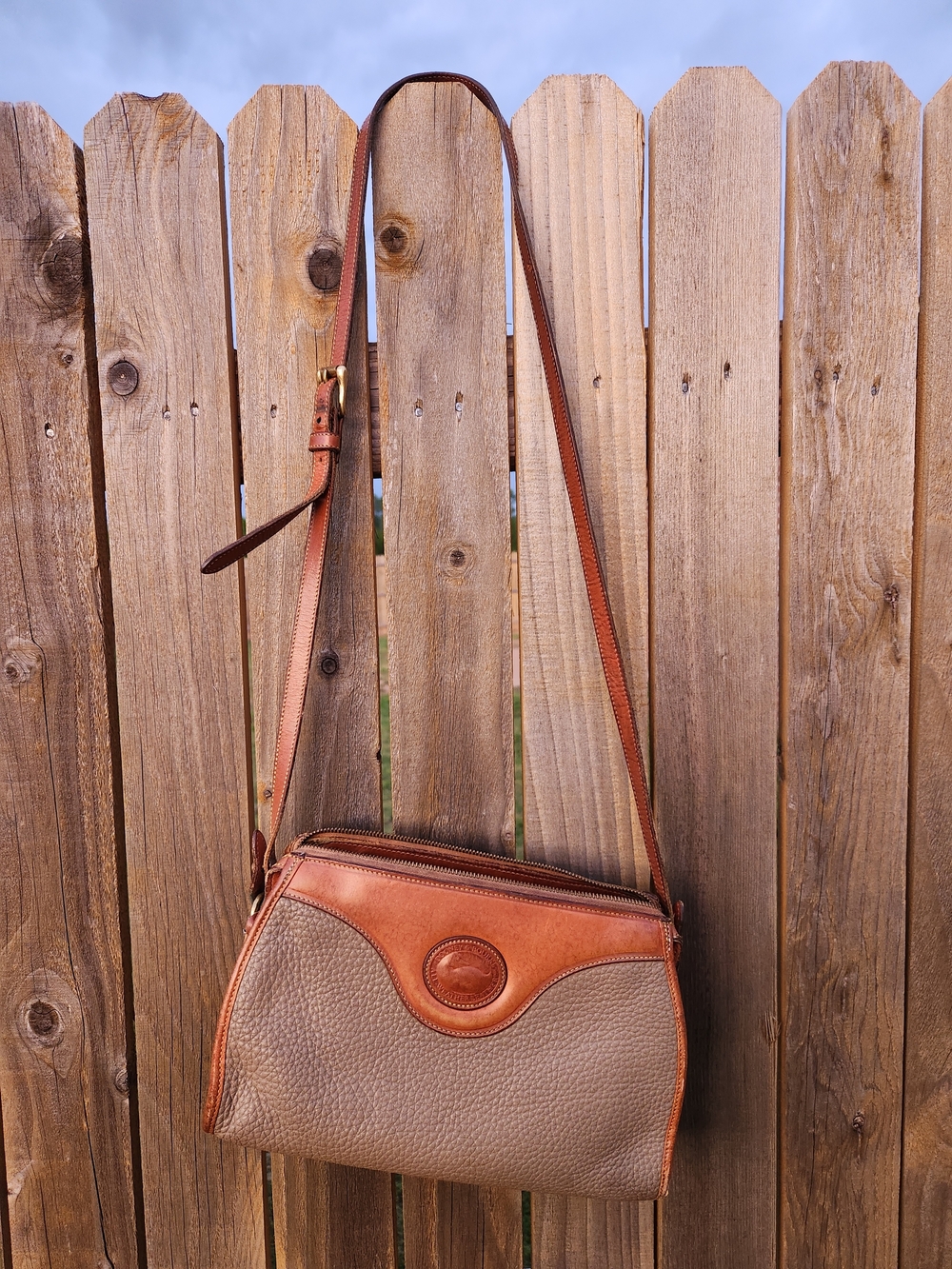 AWL Dooney & Burke in Brown and Tan - Classic Shoulder Bag